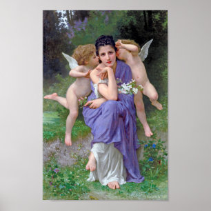 Woman with Cupid, Bouguereau Poster