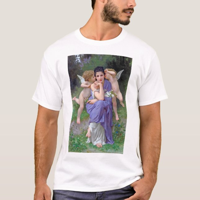 Woman with Cupid, Bouguereau T-Shirt (Front)