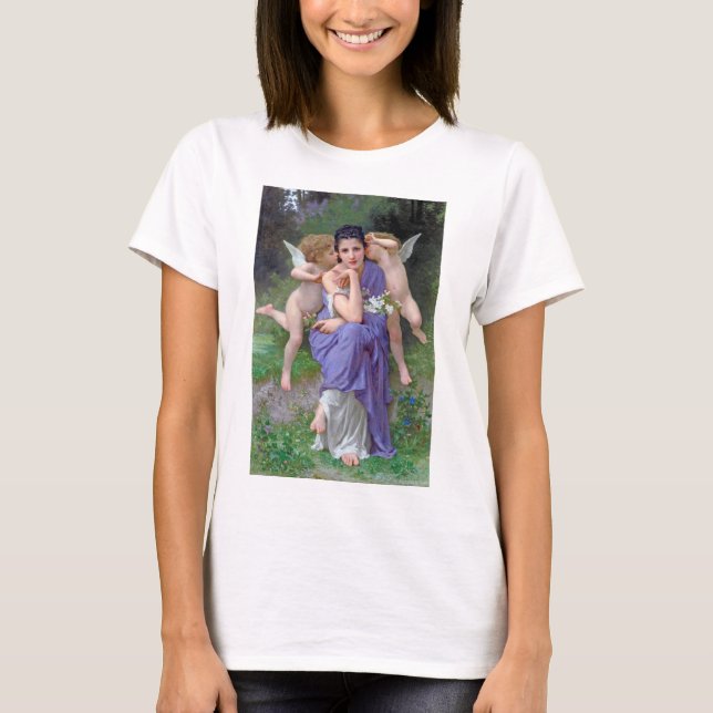 Woman with Cupid, Bouguereau T-Shirt (Front)
