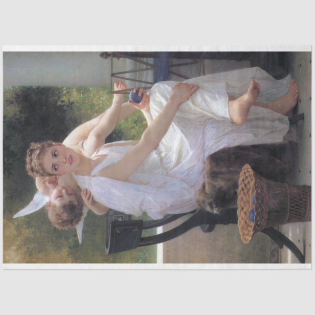 Woman with Cupid, Bouguereau Tissue Paper (Front)