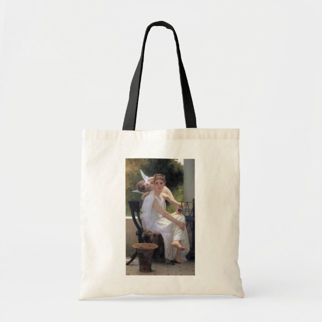 Woman with Cupid, Bouguereau Tote Bag (Front)