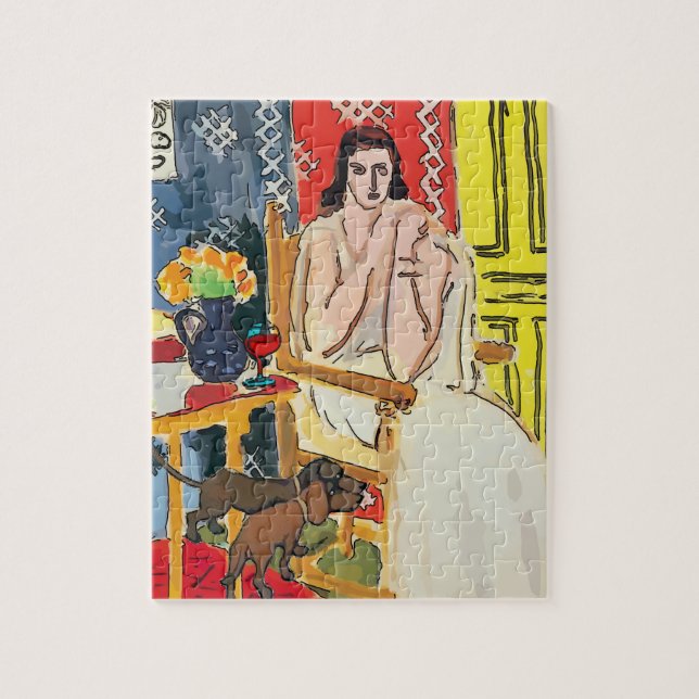 Woman with Dachshunds, Matisse styule Jigsaw Puzzle (Vertical)