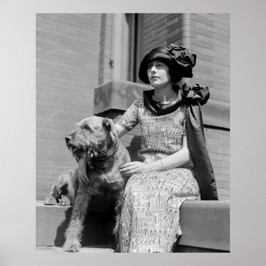 Woman with Dog, 1920s Poster | Zazzle.co.uk