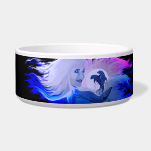 Woman with Dolphins in the moonlight