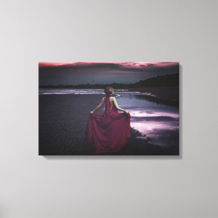 Woman with dress, fine art canvas print