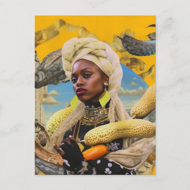Woman With Exotic Fruit Postcard (Front)