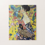 Woman with Fan by Gustav Klimt Jigsaw Puzzle<br><div class="desc">Please visit my store for more interesting design and more colour choice => zazzle.com/colorfulworld*</div>