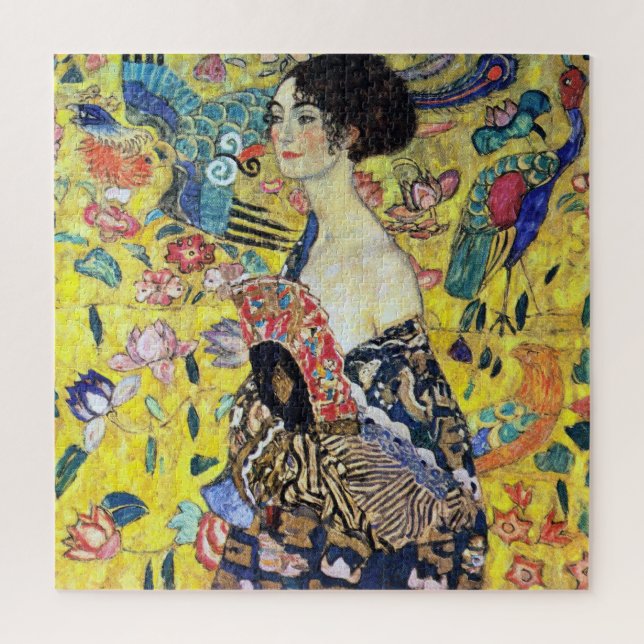 Woman with Fan by Gustav Klimt Jigsaw Puzzle (Vertical)
