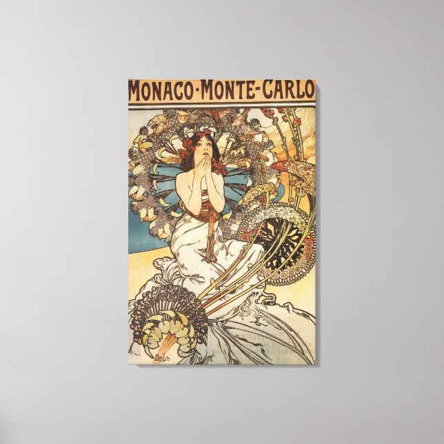 Woman with Feathers - PLM Railway Travel Poster Canvas Print (Front)