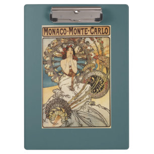 Woman with Feathers - PLM Railway Travel Poster Clipboard
