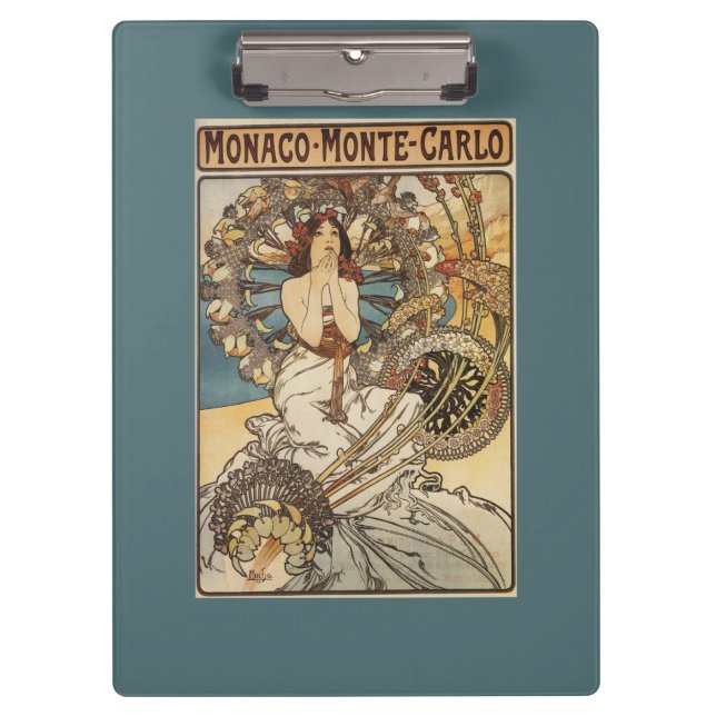 Woman with Feathers - PLM Railway Travel Poster Clipboard (Front)