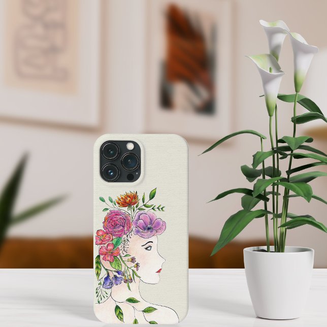  Woman With Flowers Illustration  Case-Mate iPhone Case (Creator Uploaded)