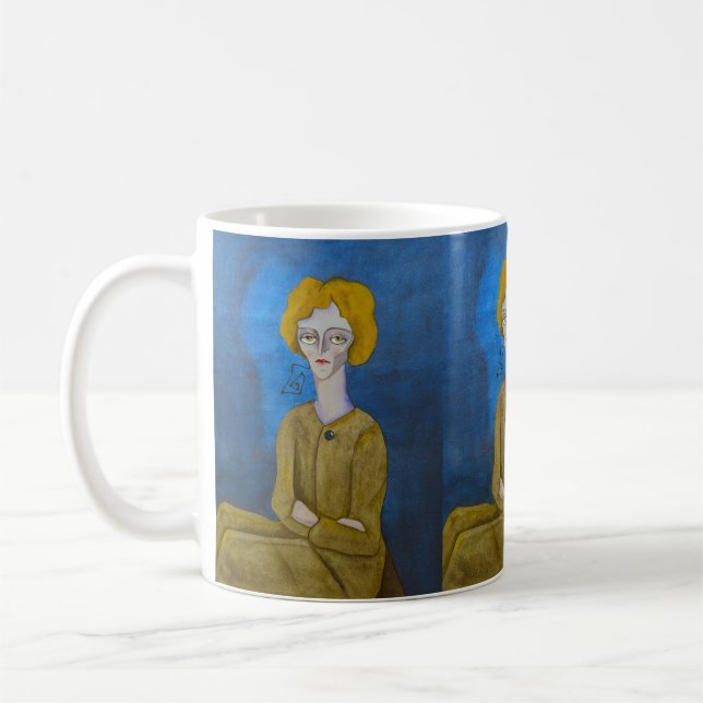 "Woman with folded arms" Coffee Mug (Left)