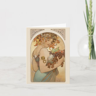 Woman with Fruit Holiday Card