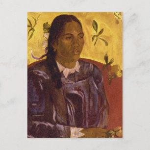 Woman with Gardenia by Paul Gauguin Postcard