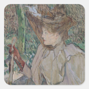 Woman with Gloves, 1891 Square Sticker