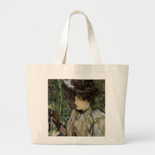 Woman with Gloves by Toulouse-Lautrec Large Tote Bag