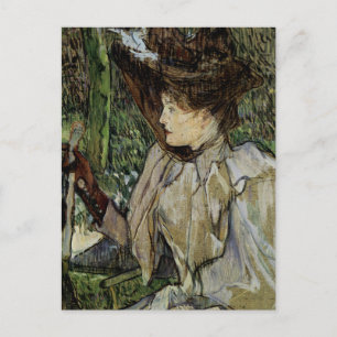 Woman with Gloves by Toulouse-Lautrec Postcard