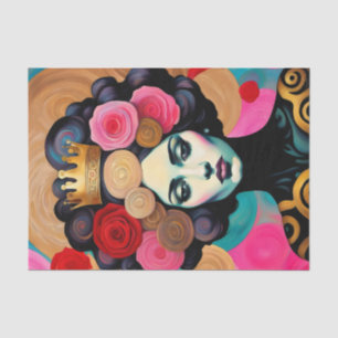 Woman With Gold Crown Decoupage Tissue Paper