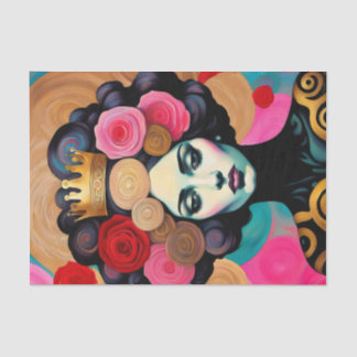 Woman With Gold Crown Decoupage Tissue Paper