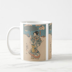 Woman with Green Umbrella by Utagawa Kuniyoshi  Coffee Mug