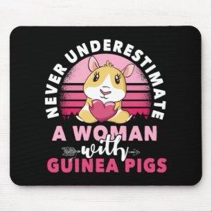 Woman with Guinea Pig Cavy Roddent Mouse Mat