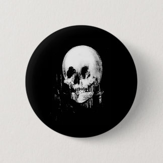 Woman with Halloween Skull Reflection In Mirror 6 Cm Round Badge