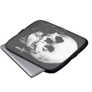 Woman with Halloween Skull Reflection In Mirror Laptop Sleeve