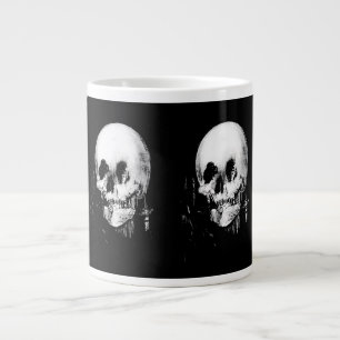 Woman with Halloween Skull Reflection In Mirror Large Coffee Mug