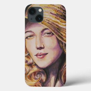Woman with hat iPhone 13 case