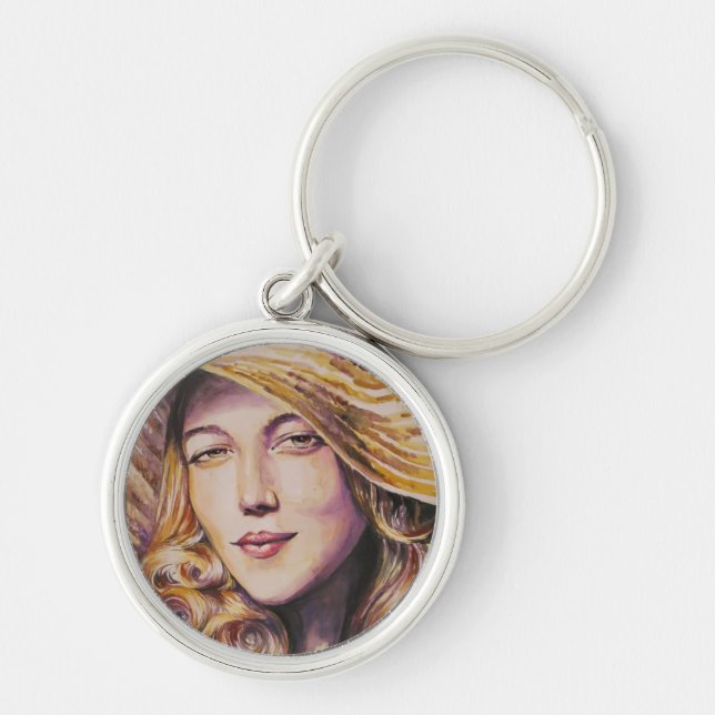 Woman with hat key ring (Front)