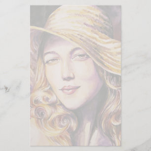 Woman with hat stationery