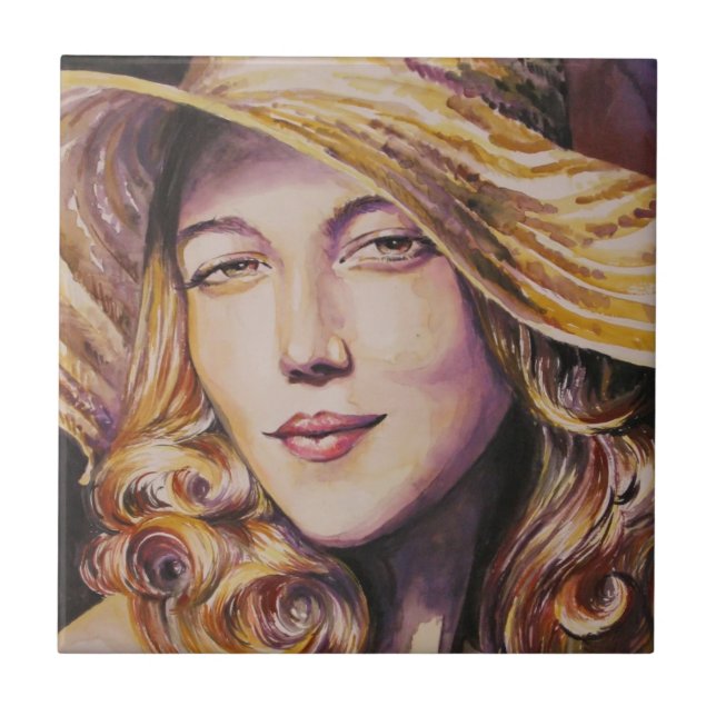 Woman with hat tile (Front)