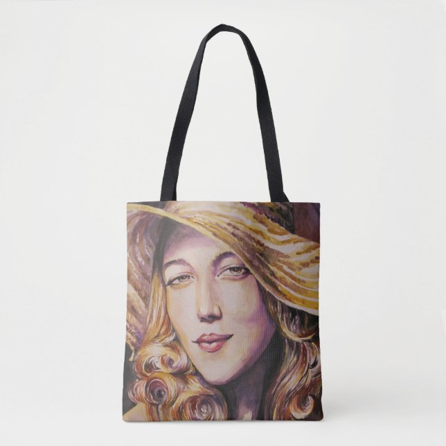 Woman with hat tote bag (Front)