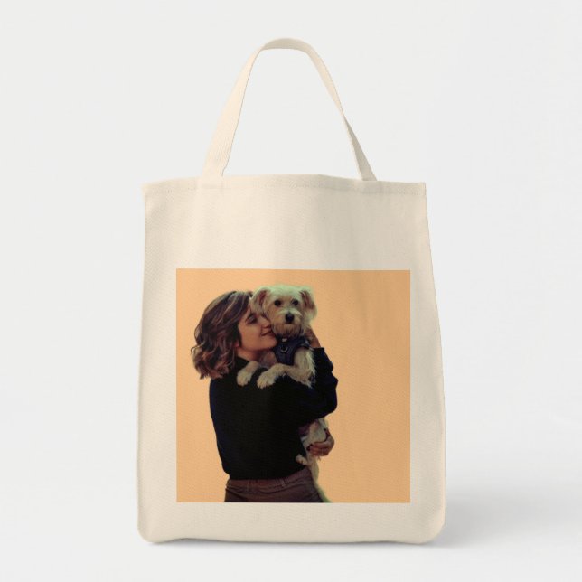 Woman with her cute dog tote bag (Front)