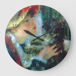 Woman with Her Dog Renoir Fine Art Large Clock