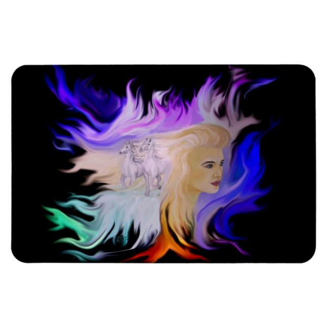 Woman with Horse Magnet (Horizontal)