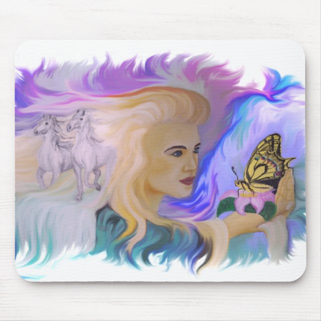 Woman with Horse Mouse Mat (Front)