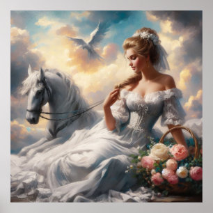 Woman with Horse Poster