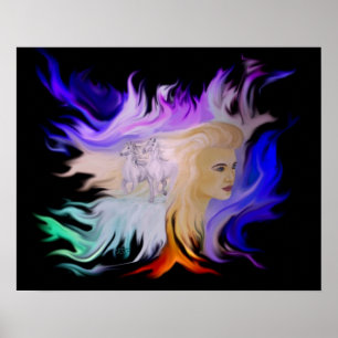 woman with horse poster