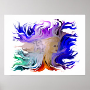 Woman with Horse Poster