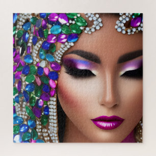 Woman with Jewelled Head Art Jigsaw Puzzle