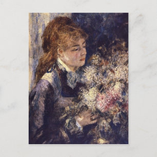 Woman with Lilacs by Pierre Renoir Postcard