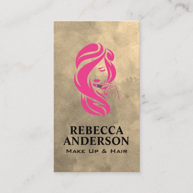 Woman with Lipstick Business Card (Front)
