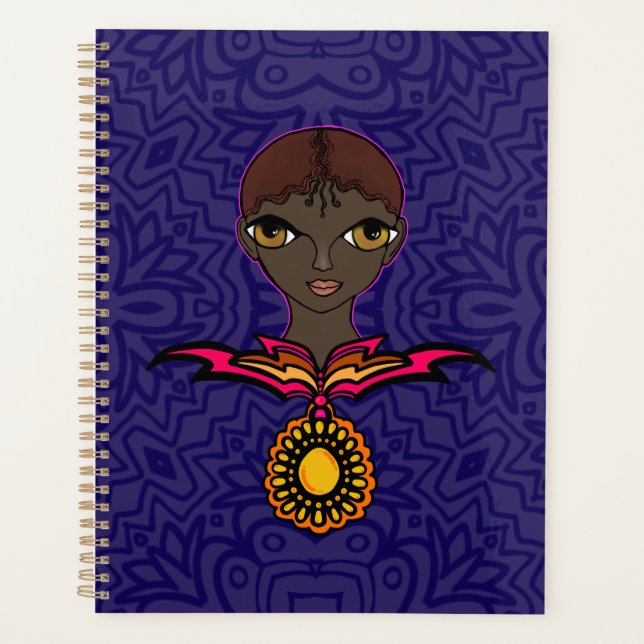 Woman with neckless and pendent planner (Front)