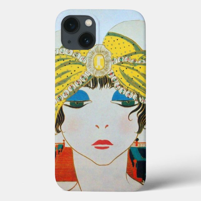 WOMAN WITH ORIENTAL YELLOW TURBAN / Beauty Fashion Case-Mate iPhone Case (Back)