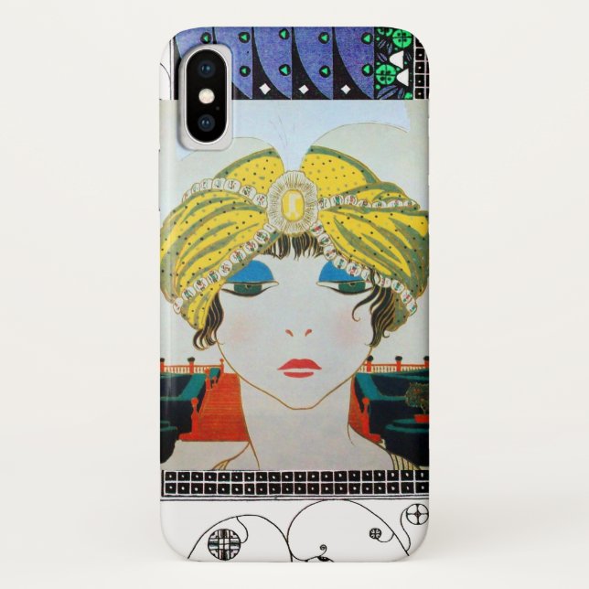 WOMAN WITH ORIENTAL YELLOW TURBAN / Beauty Fashion Case-Mate iPhone Case (Back)