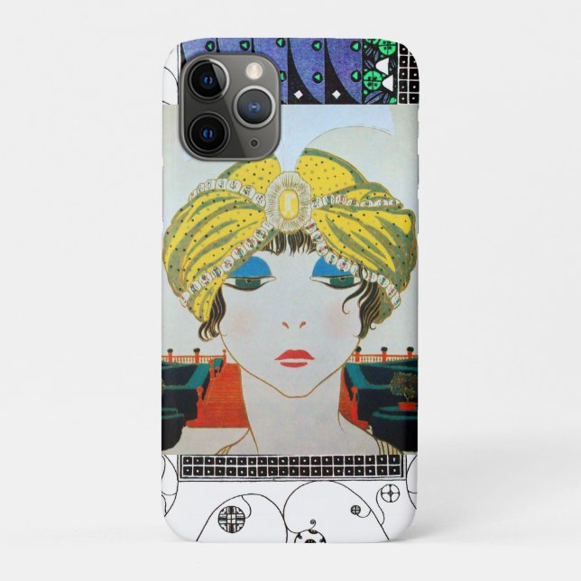 WOMAN WITH ORIENTAL YELLOW TURBAN / Beauty Fashion Case-Mate iPhone Case (Back)