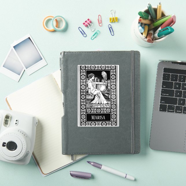 Woman with Owl, Books & Classical Library (iPad Cover)