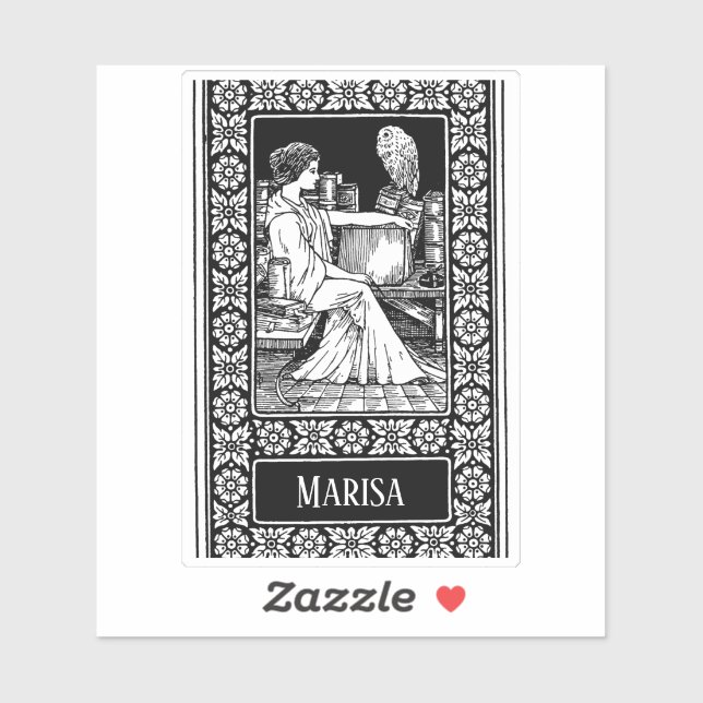  Woman with Owl, Books & Classical Library (Sheet)